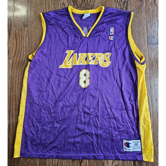 Vintage Kobe Bryant NBA Los Angeles Lakers 90s Champion Basketball Jersey 48 - Picture 1 of 14